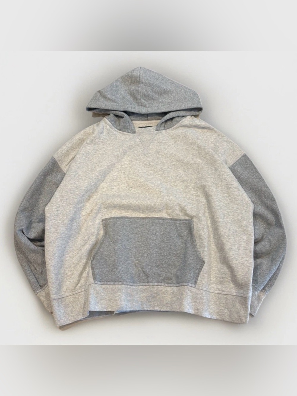American Eagle AfterHood Hoodie Sweatshirt Size Medium Grey Colorblock